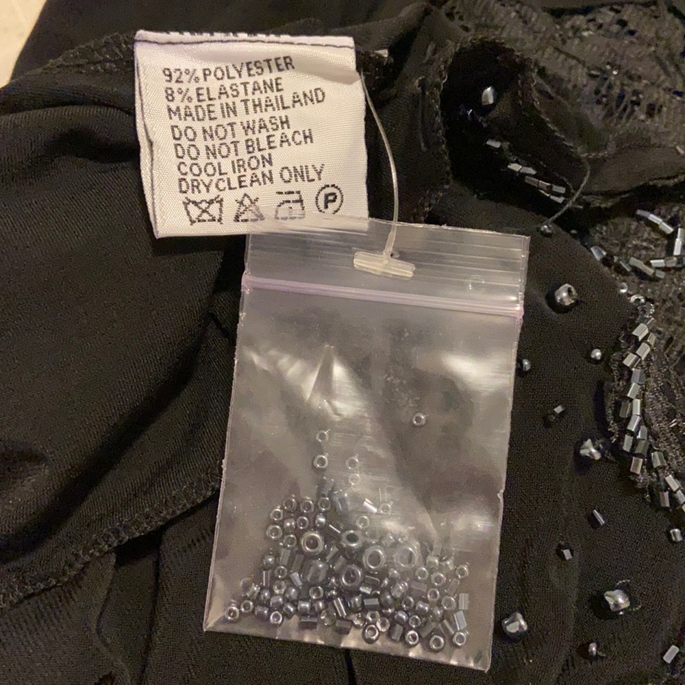 Amanda Adams Couture Black Strapless Hand Beaded Top Embroidered Lace Sz S NWOT - Picture 10 of 10